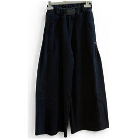 Resim Zekids Kız Çocuk Yanları Denim Garnilli 2 İplik Pantolon-15038 Siyah 