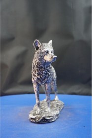 Resim Özel Tasarım Kurt Heykel Biblo Alfa Kurt Hediyelik Dekoratif Aksesuar 19 Cm 