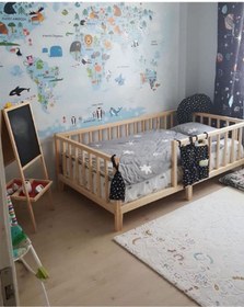 Resim Montessori Yatak 120x200 Doğal Ahşap Çocuk Yatak Karyola 