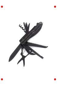 Resim Genel Markalar 11 Fonksiyonlu Kamp Çakısı - Çok Amaçlı Siyah 