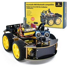 Resim Choice Keyestudio 4WD Multi BT Robot Car Kit V2.0 W/LED Display For Arduino Robot Kit DIY Electronic Kit... 