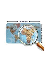 Resim Türkçe Eğitici Ülke Ve Başkent Okyanus Detaylı Atlası Dünya Haritası Duvar Sticker -60x105-3849 Renkli 