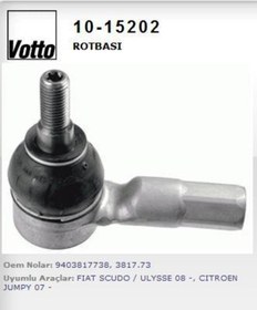 Resim VOTTO 10-15202 Rot Başı Scudo III / 807 Expert III / C8 Jumpy III 07- 