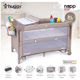 Resim Huggy Napp 6in1 Anne Yanı Park Yatak Oyun Parkı + Yatak 70x120 