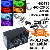 Resim 12 Volt Akü Şarj Adaptörü 5 Mt Şerit Led Renkli Set 