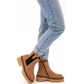 Resim Tamer Tanca Kadın Hakiki Deri Bej Casual Bot Camel 