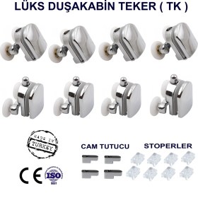 Resim Ayrıntıshop Duşakabin / Cam Kabin Tekerleği Lüks Takım Set 8Li 