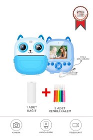 Resim Torima Dijital Fotoğraf Makineleri Çocuk Termal Resim Kağıt Baskılı Yazıcı Kamera Video Makinesi CMR21 Mavi 