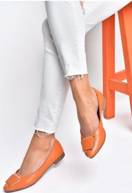 Resim Fox Shoes P726776309 Turuncu Toka Aksesuarlı Kadın Babet 