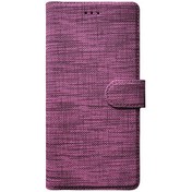 Resim Samsung Galaxy A9 2018 Kılıf Fabric Book Wallet Mor Microsonic