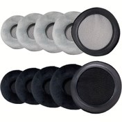 Resim Kadife Yuvarlak Yedek Kulak Pedleri Köpük Minderler için 45mm 50mm 60mm 70mm 80mm 90mm 100mm 105mm 110mm Genel Kulaklıklar 