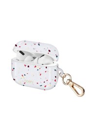 Resim Apple Uyumlu AirPods Pro Kılıf Mozaik Desenli Coehl Terrazzo Kapak Beyaz 
