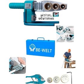 Resim Dijital Göstergeli Elektrikli + Makas Hediyeli 3 Adet Paftalı Plastik Boru Kaynak Makinası 