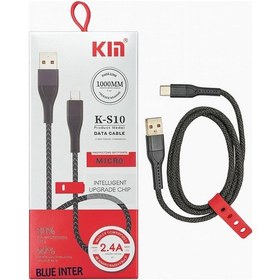 Resim K-s10 Micro Usb To Usb 2.4a Hızlı Şarj Ve Data Kablosu 1 Metre Örgü Dayanıklı 
