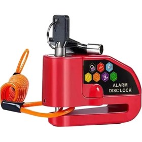 Resim Yunjin Shop Kırmızı Stil Bisiklet Alarm Kilidi 110DB Ses Hırsızı Koruma Motosiklet Motosiklet Tekerleği Disk Fren Alarm Kilidi Güvenlik Bisiklet Aksesuarları (Yurt Dışından) 