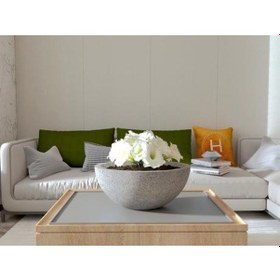 Resim Nuano Consept Eksen Serisi Yuvarlak Saksı Koyu Gri 30x15 