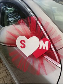 Resim Büşra Süsleme Kırmızı Beyaz Kalpli Konvoy Süsü 10 Lu 