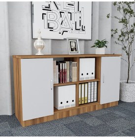 Resim Pasha 4'lü Ofis Takımı Model 6 Ceviz Beyaz 