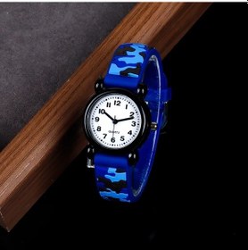 Resim Cloud011 Gençler İçin Trend Kamuflaj Kuvars Saati Spor Pvc Kayış Mavi Kurdele Beyaz Kadran Diğer 