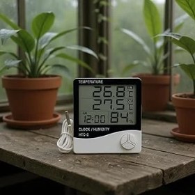 Resim CetKing Dijital Termometre Sıcaklık ve Nem Ölçer Higrometre Masa Alarm, Problu Dijital Termometre, Problu Sıcaklık ve Nem Ölçer 