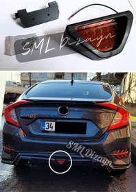 Resim Honda Civic FC5 Mugen Difüzör Uyumlu Üçgen Çakar LED Lamba - Kırmızı F1 Modlu 