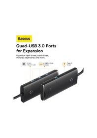 Resim Baseus Lite Series 4 Portlu USB to USB 3.0 HUB Adaptör 
