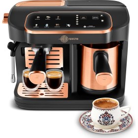 Resim Karaca Hatır Perfetto Dijital ve Dokunmatik Ekranlı Çelik Cezveli Espresso ve Türk Kahve Makinesi Copper 