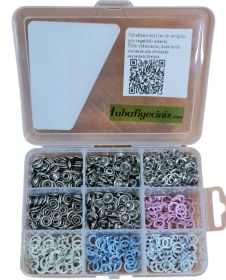 Resim 200 set Kutulu Renkli Bebe Gömlek Çıtçıt. (9,5mm Delikli Çıtçıt) 