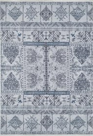 Resim Alkoven Gri Modern Pamuk Makine Halısı 100x400 