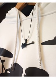 Resim Elektro Gitar Rock Müzik Aleti Siyah Renk 316l Paslanmaz Çelik Fi 