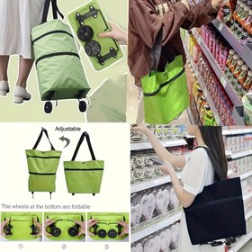 Resim 2025 Geliştirilmiş Kalın Katlanabilir Tekerlekli Alışveriş Çantası, Market ve Depolama İçin Uygun | Fermuarlı Tote Çanta | Tüm Mevsimler için Hafif Yeniden Kullanılabilir Market Çantaları - Anneler Günü, Bağımsızlık Günü, Boğa Koşusu, Edinburgh Uluslararası Sanat Festivali, Cadılar Bayramı, Hanuka, Noel & Tatil Hediyeleri 