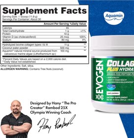 Resim Evogen Collagen Plus Hydration Grass Fed Collagen Skin Joint & Tissue Health Unflavored 
