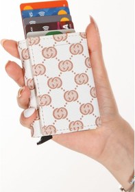 Resim Tuldar Kadın Rfıd Otomatik Çekim Koruyucu Mekanizmalı Kağıt Para Bölmeli Hediyelik Kartlık Cüzdan Tul604 - Beyaz 