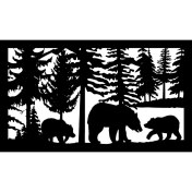 Resim Gmwax Ayı ve Orman Temalı Duvar Dekor Sticker 40 x 24 cm 