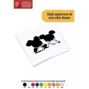 Resim Arkası Dönük Mickey Minnie - Araç, Oto, Laptop, Duvar Uyumlu Sticker 40 28 Cm 