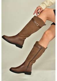 Resim Fox Shoes V654002803 Kahverengi Hakiki Deri Düz Tabanlı Binici Çizmesi Kahverengi 