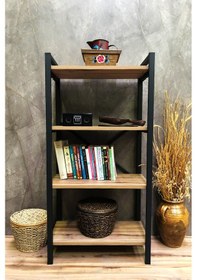 Resim Demo Tanraf Mira 4 Raflı Kitaplık Dekoratif Raf 120X60 Cm. Ebat 