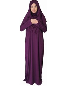 Resim Zehranaz Namaz Elbisesi Mürdüm Fermuarsız Namaz Elbisesi Mürdüm 