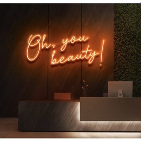 Resim Oh,you Beauty Yazılı Neon Tabela Turuncu 