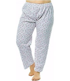 Resim Seher 3'lü Kadın Tek Alt Pijama Çiçek Desenli Kışlık Battal Boy 