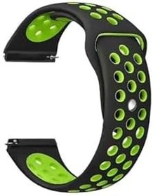 Resim Gpack Huawei Watch GT3 42mm ile Uyumlu Kordon, Delikli Çift Renk Silikon, Yeşil 