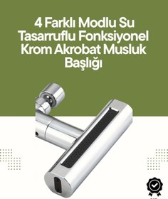 Resim shopwave Krom Musluk Başlığı | 4'ü 1 Arada Su Çıkışı | Kolay Montajlı 