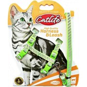 Resim Catlife Gece Parlayan Gezdirme Kedi Göğüs Tasması Seti Yeşil 110 CM 