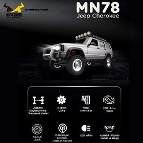 Resim MN Model MN78 1/12 Jeep Cherokee 4x4 RC Model Crawler Offroad Truck RTR Gümüş Uzaktan Kumandalı Araba - Dahili Işık Seti 