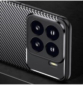 Resim m.tk moveteck Xiaomi Mi 15T ile Uyumlu Kılıf, Kamera Korumalı, Karbon Desenli, Silikon, Siyah 