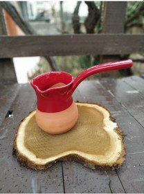 Resim Pişmiş Topraktan Türk Kahvesi Cezve İçi Sırsız Naturel Boğaz Kıs 