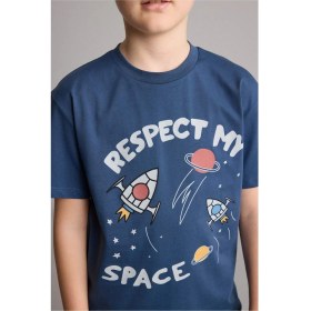 Resim DeFacto Regular Fit Baskılı Şort Tişört 2'li Pijama Takımı Erkek Çocuk H0374A826SM 