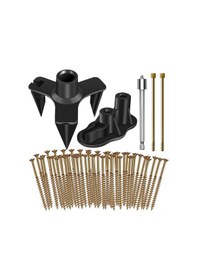 Resim Dofolink Ahşap Zemin Gürültü Tamir Seti, 5 Alet Ve 50 Vidalı, Toplam 55 Adet, Kompozit Zemin Sabitleyici, Siyah 