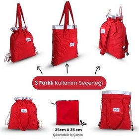 Resim Kukita Büyük Boy Su Geçirmez Çok Amaçlı Plaj Çantası Kırmızı 