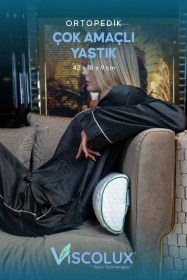 Resim Çok Amaçlı Ortopedik Visco Yastık - Horlama Yastığı Hamile Yastığı 42x18x9 Yeşil 